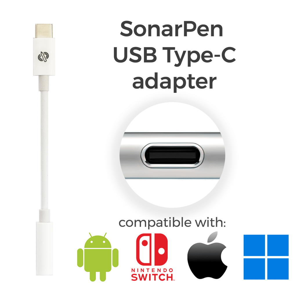 SonarPen - Pressure Sensitive Smart Stylus Pen with Palm Rejection and  Shortcut Button. Battery-Less. Compatible with Apple