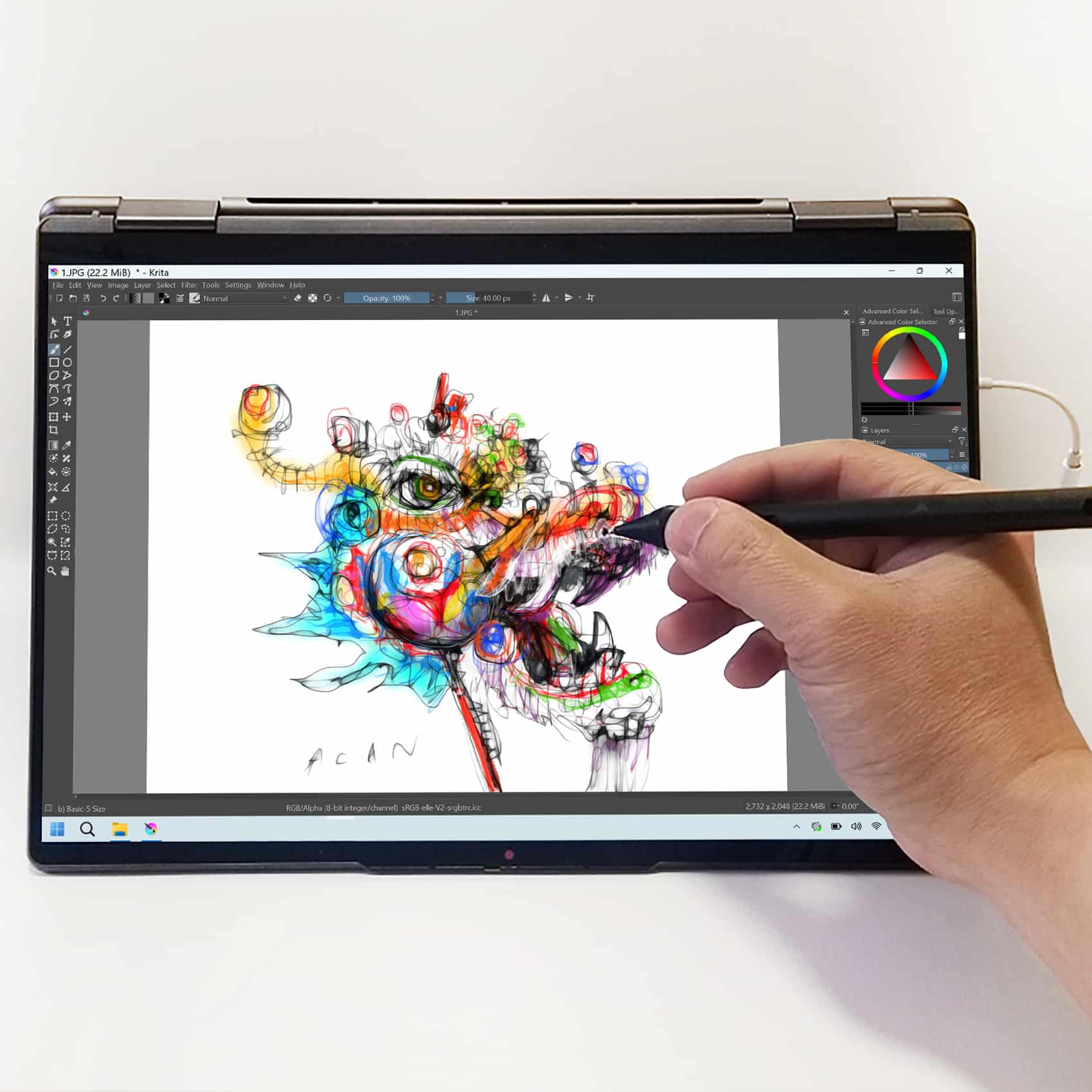 SonarPen drawing on Windows Notebook Touchscreen