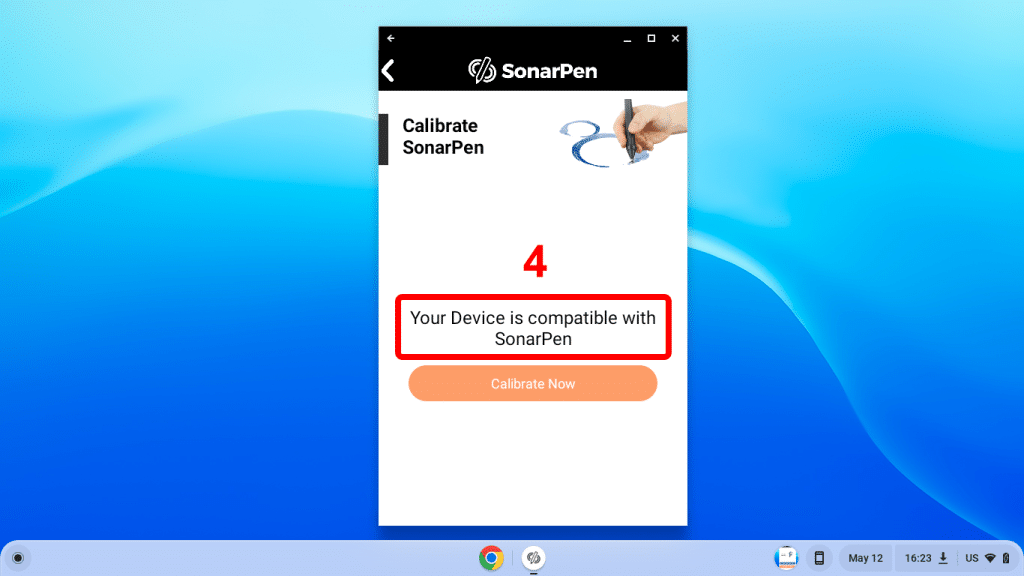 Step 3 to check if Chromebook compatible with SonarPen
